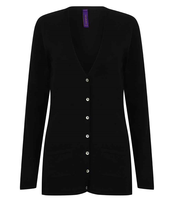 Henbury Ladies Cotton Acrylic V Neck Cardigan