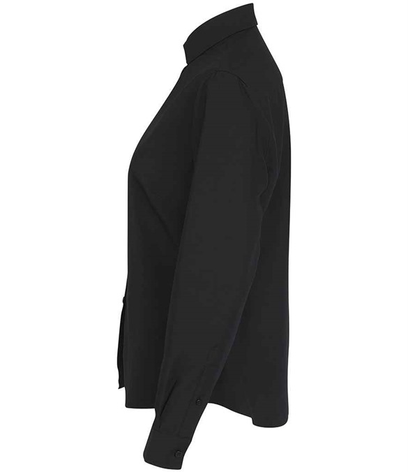 Henbury Ladies Long Sleeved Cotton Feel Coolplus Shirt