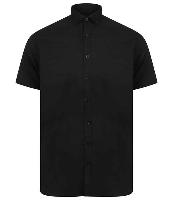 Henbury Modern Short Sleeve Slim Fit Oxford Shirt