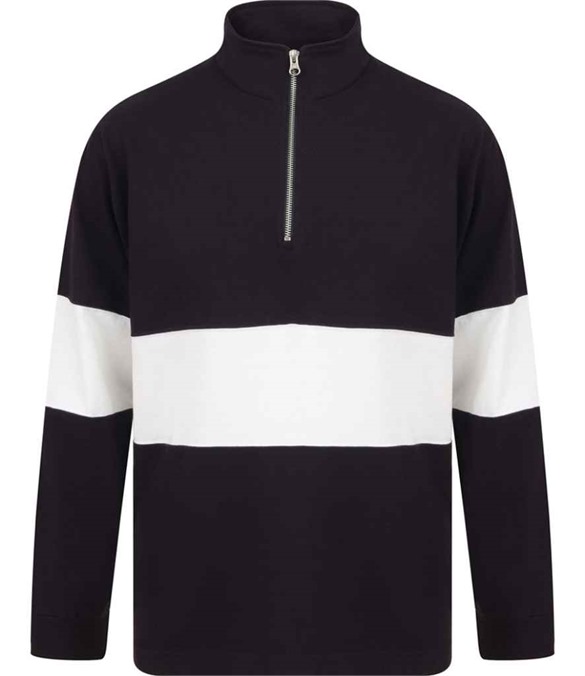 Front Row Panelled 1/4 Zip Neck Top