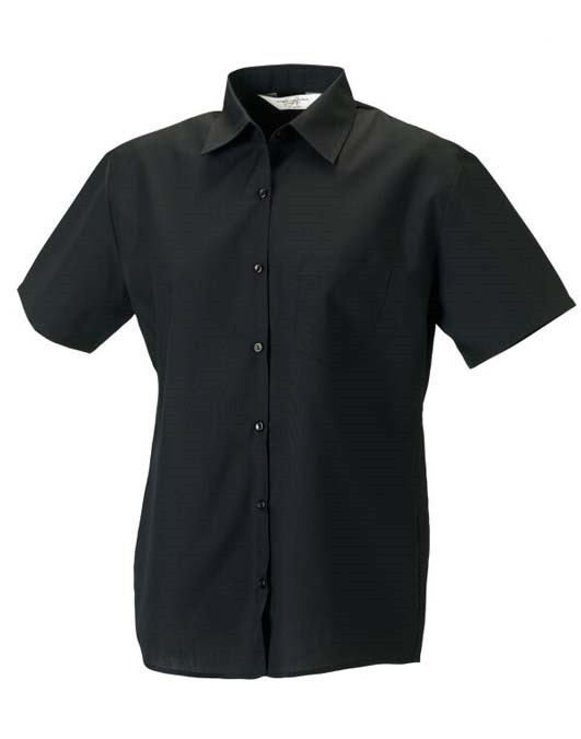 Ladies&#39; Short Sleeve Polycotton Easy Care Poplin Shirt