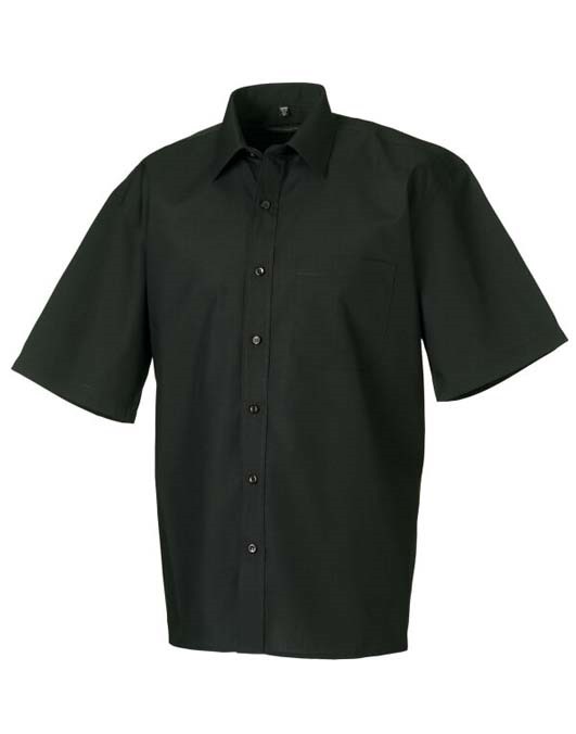 Men&#39;s Short Sleeve Polycotton Easy Care Poplin Shirt