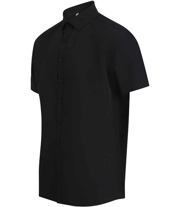 Henbury Short Sleeved Cotton Feel Coolplus Shirt