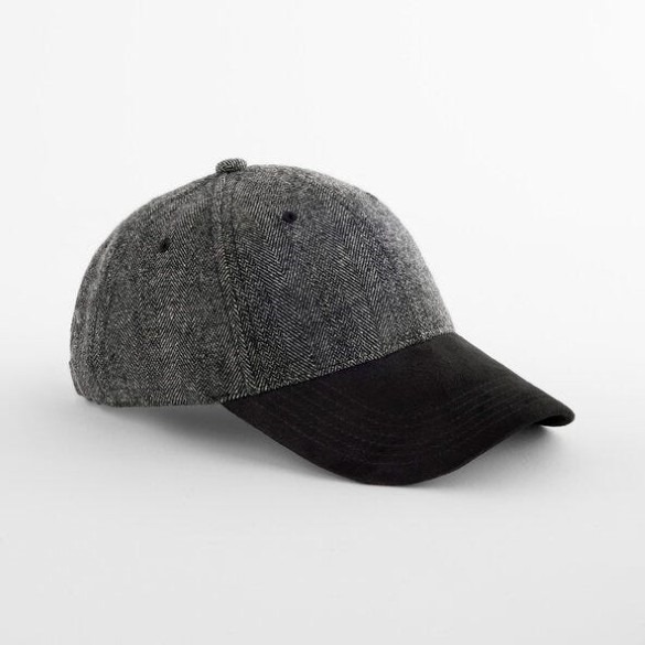 Suede Peak Herringbone Cap