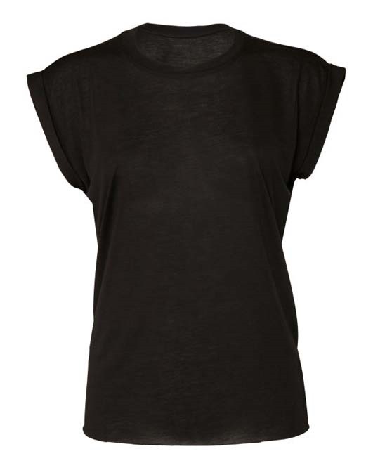 Women&#39;s Flowy Muscle Tee with Rolled Cuff