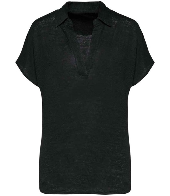 Spasso Ladies Linen Polo Shirt