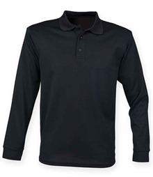 Henbury Unisex Long Sleeve Coolplus Pique Polo Shirt