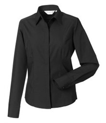 Ladies' Long Sleeve Fitted Polycotton Poplin Shirt
