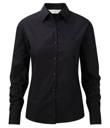 Ladies' Long Sleeve Classic Pure Cotton Poplin Shirt