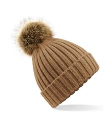 Fur Pop Pom Chunky Beanie