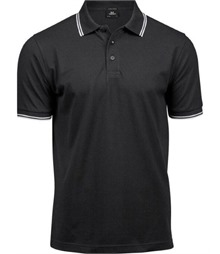 Mens Luxury Stripe Stretch Polo