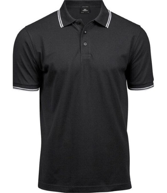 Mens Luxury Stripe Stretch Polo