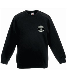 Kid's Black Sweatshirt (Embroidered - White logos)