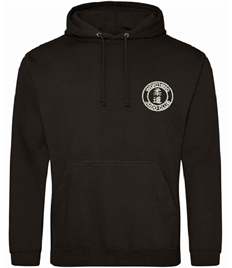 Unisex Black Hoodie (Embroidered - White logos)