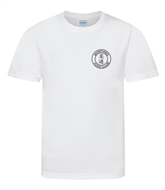 Kid's White Breathable T-shirt (Printed - Black logos)