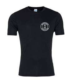 Men's Black Breathable T-shirt (Printed - White logos)