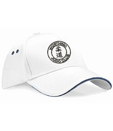 White/Navy Cap (Embroidered - Black logos)