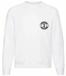 Unisex White Sweatshirt (Embroidered - Black logos)