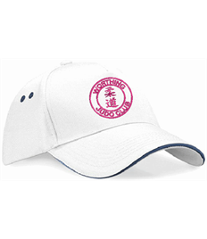 White/Navy Cap (Embroidered - Pink logos)