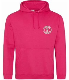 Unisex Pink Hoodie (Embroidered - White logos)