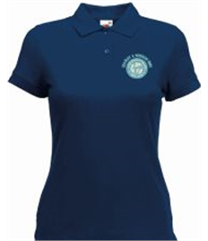 Women's Navy Polo  (Embroidered) 