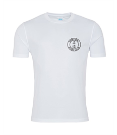 Men's White Breathable T-shirt (Printed - Black logos)