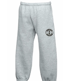 Kid's Grey Jog Trousers (Embroidered - Black logos)