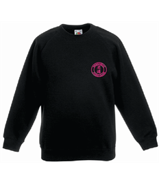 Kid's Black Sweatshirt (Embroidered - Pink logos)