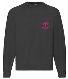 Unisex Black Sweatshirt (Embroidered - Pink logos)