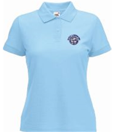 Women's Sky Blue Polo  (Embroidered) 
